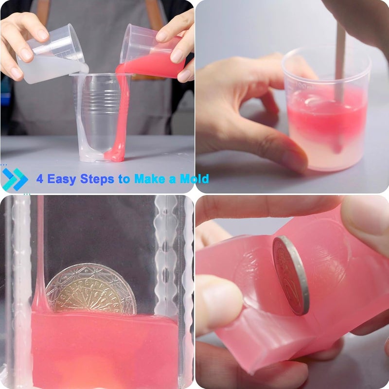 BBDINO Silicone Mold Making Kit 20A - 1 Gallon/10 lbs/160 Oz, Clear Translucent, 1:1 by Volume, Liquid for Resin, Soap, Concrete, Wax - Image 5